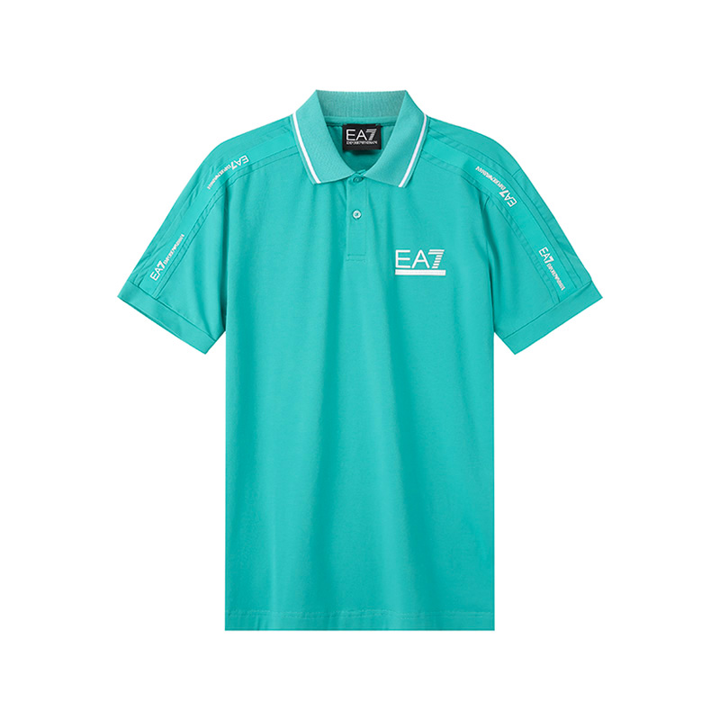 

EMPORIO ARMANI EA7 SS24 поло для мужчин бирюзовый, Зеленый, EMPORIO ARMANI EA7 SS24 поло для мужчин бирюзовый