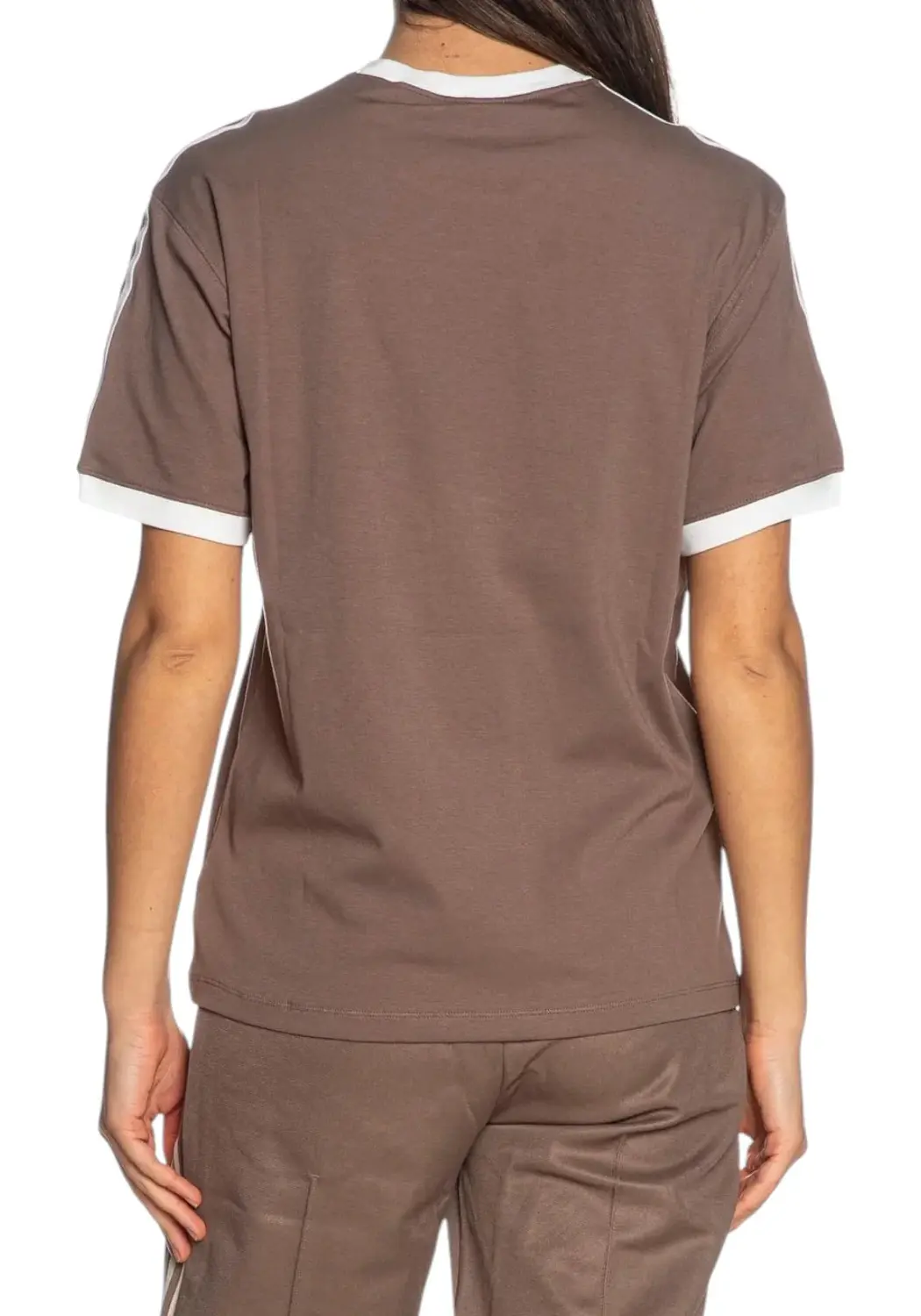 Футболка (WMNS) adidas 3-Stripes T-Shirt 'Brown' — фото 2