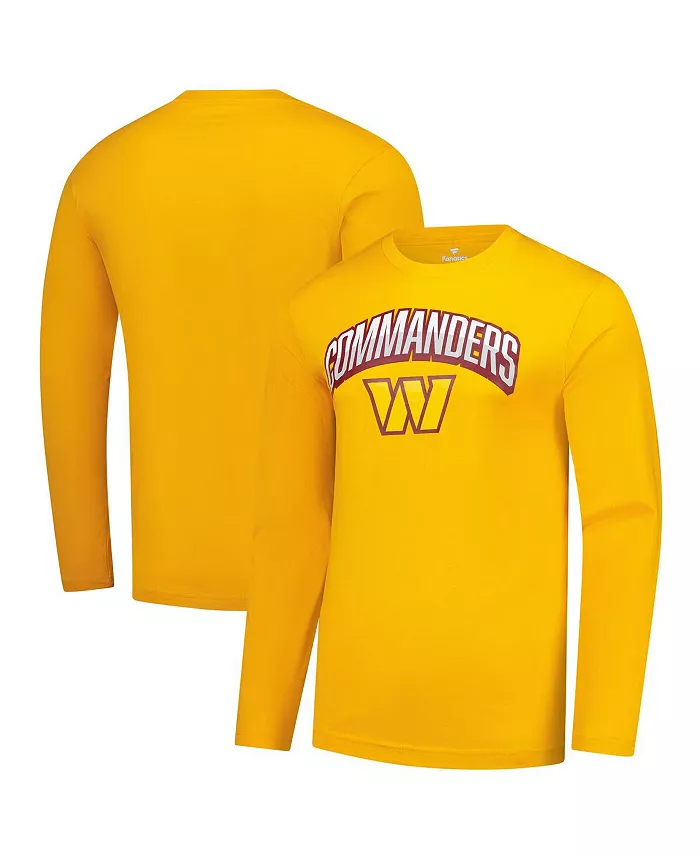 

Мужская золотая футболка с длинным рукавом Washington Commanders Fanatics