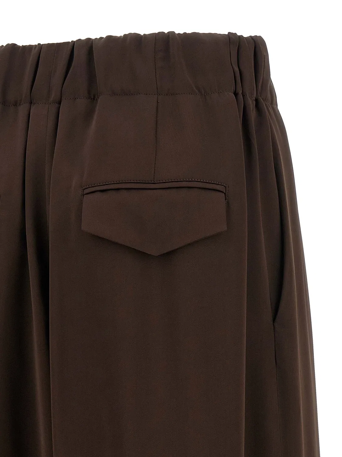 Свободные брюки из вискозы JIL SANDER, коричневый — фото 4