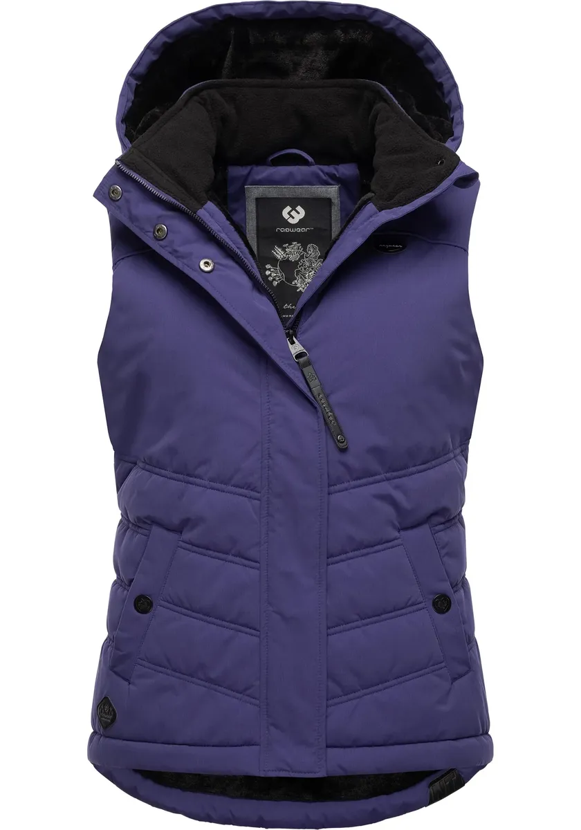 

Стеганый жилет Ragwear "Hesty", стильный уличный жилет со съемным капюшоном, фиолетовый
