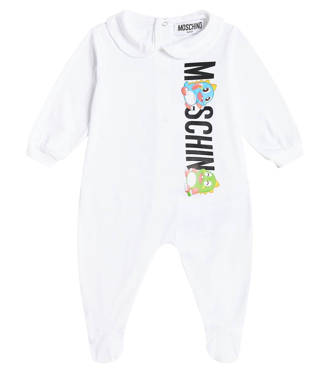 

Детский комбинезон из хлопкового джерси с принтом Moschino Kids, Optic White