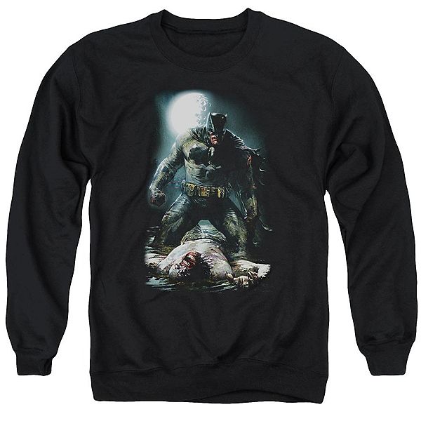 

Толстовка с круглым вырезом для взрослых с изображением Бэтмена и грязью Licensed Character