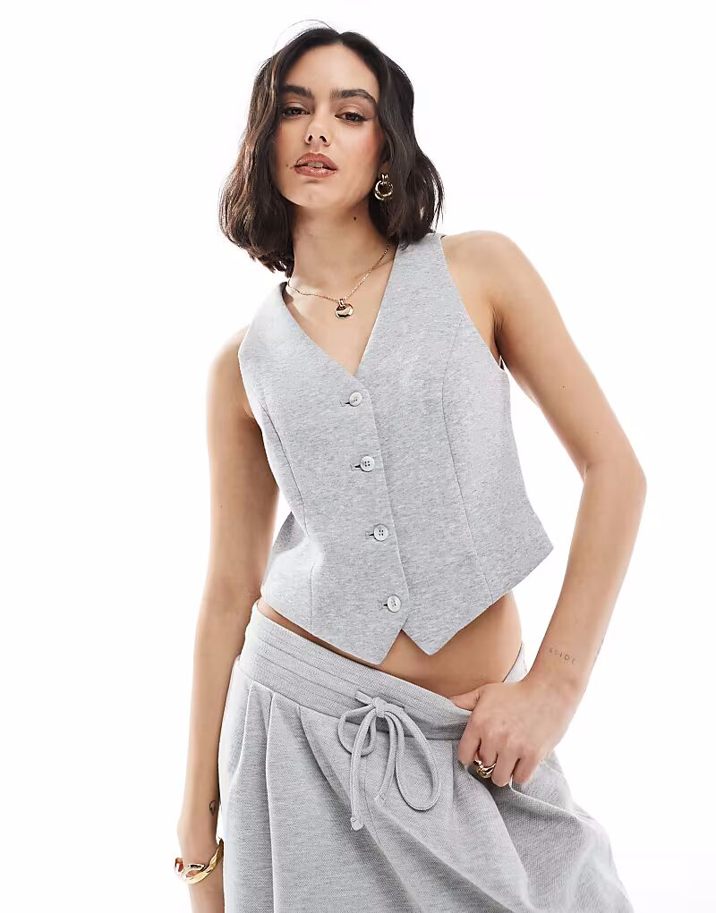 

Жилет-кофта Vero Moda из джерси светло-серого меланжа