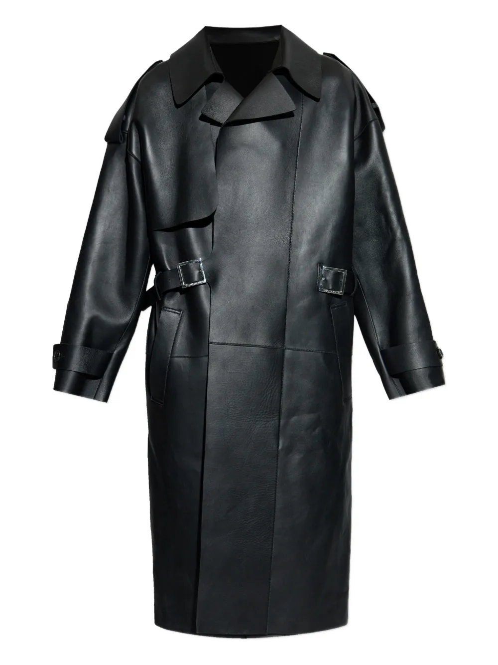 

Кожаный тренч с поясом DSQUARED2, черный