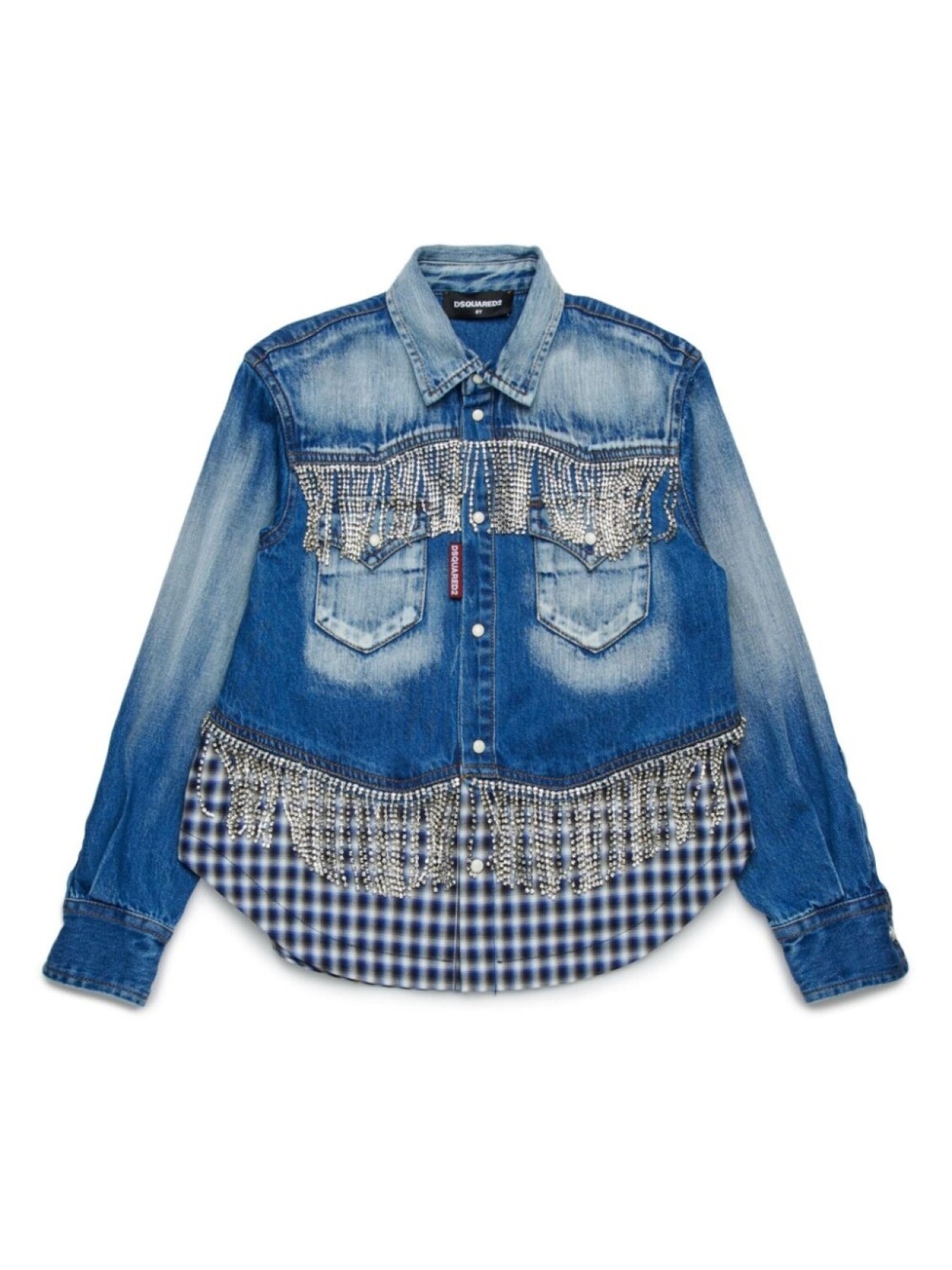 

DSQUARED2 KIDS рубашка с кристаллами, синий