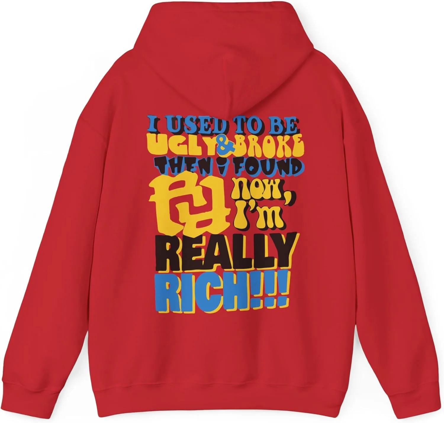Толстовка Kankan RR I Used To Be Ugly And Broke - Really Rich, мерч Slayworld GENERIC, красный