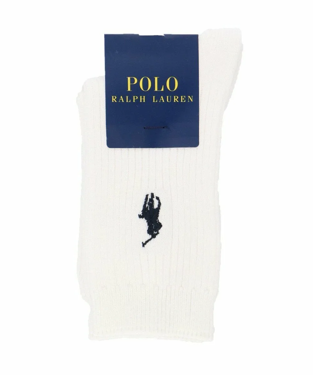 Детские ребристые носки POLO One Point Polo Ralph Lauren, 90. White — фото 2