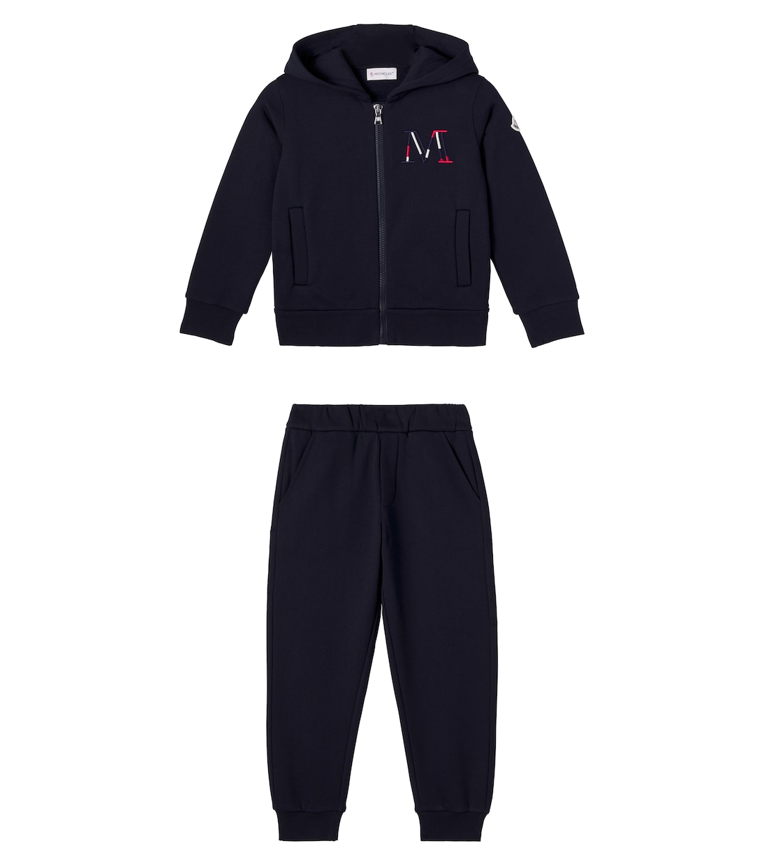 

Комплект из хлопковой куртки и спортивных штанов с логотипом Moncler Enfant, Blue Navy