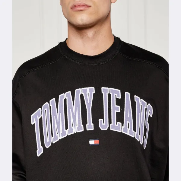 Толстовка свободного кроя свободного кроя свободного кроя с логотипом Varsity Crew Tommy Hilfiger, черный — фото 4