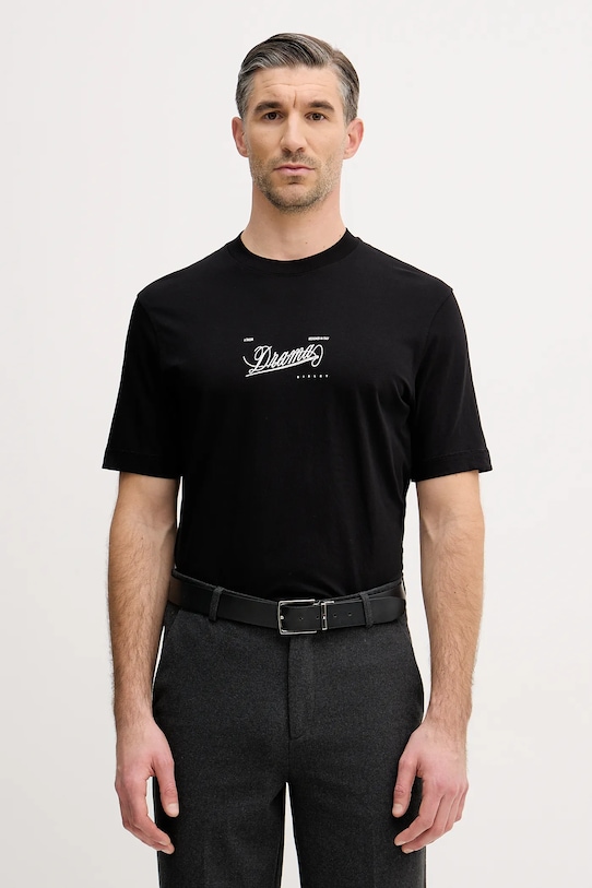 

Хлопковая футболка Sisley, черный