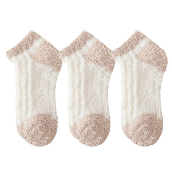 

Женские ультрамягкие мохнатые носки до щиколотки, 3 пары, текстурированный дизайн, US 5-10 Anna-Kaci, Ivory