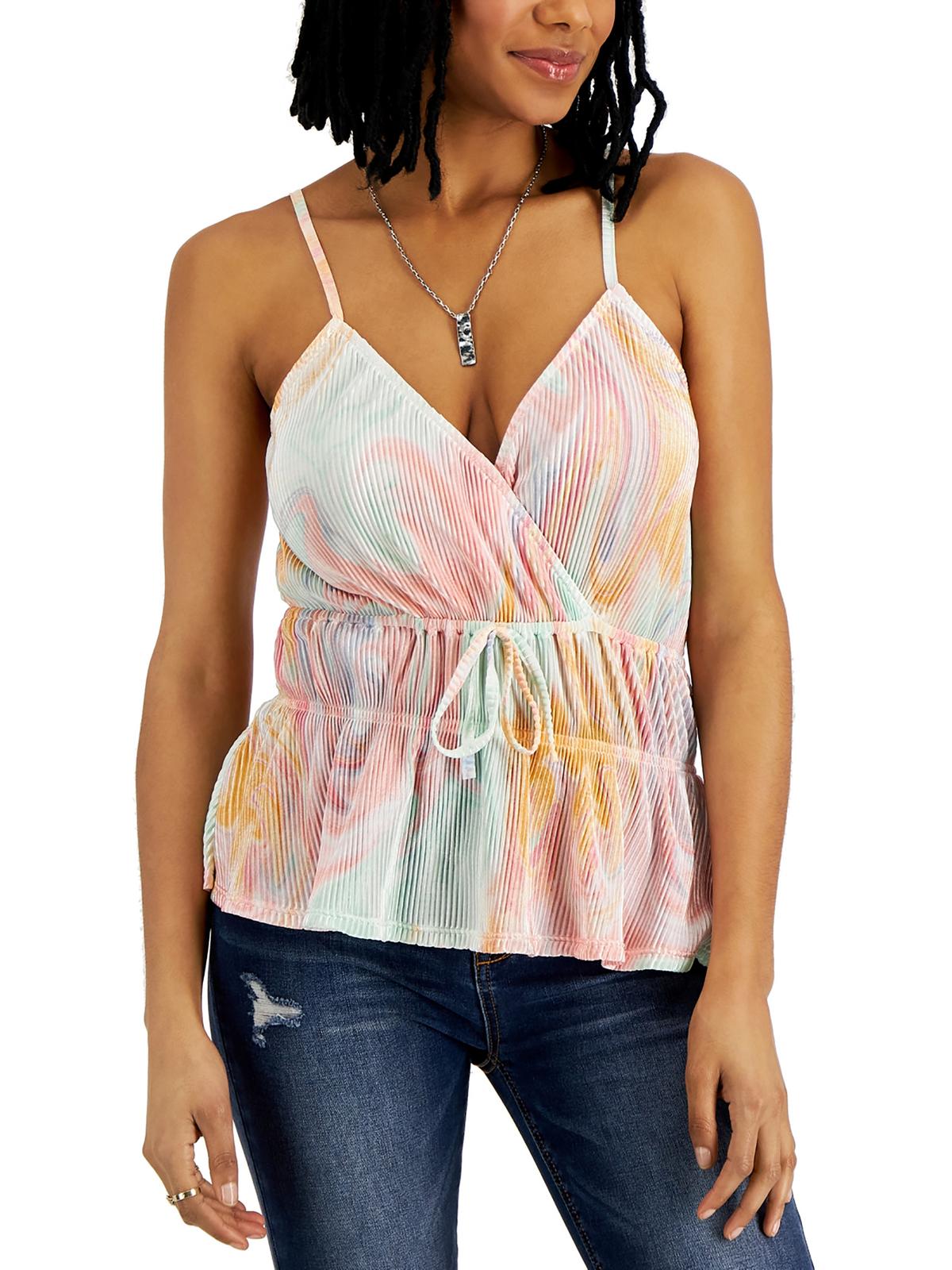 

Женская плиссированная блузка с регулируемым завязкой для юниоров Love, цвет marble print