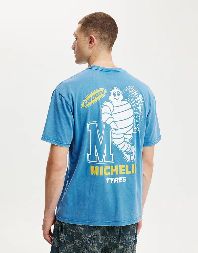 

Футболка Michelin свободного кроя Cotton On синего цвета Cotton:On