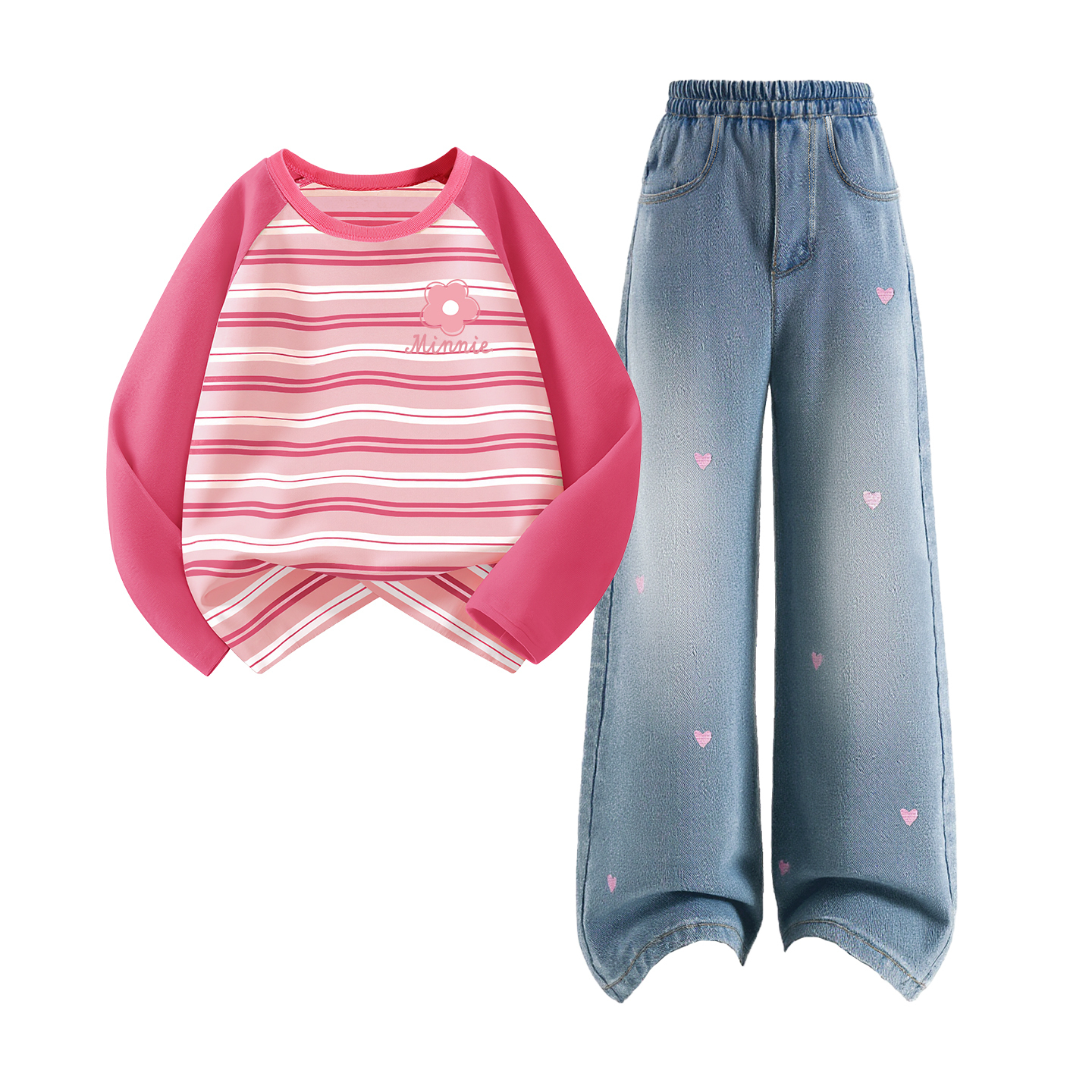 

Детская повседневная спортивная одежда Disney, фуксия