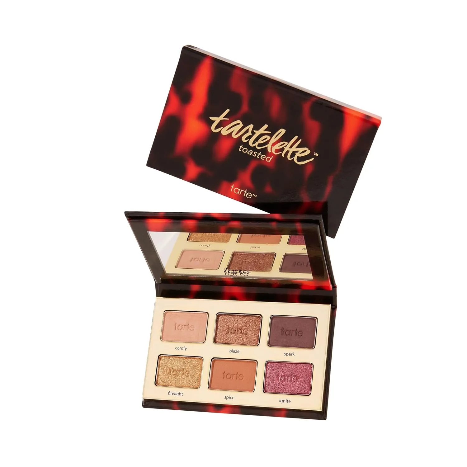 Tarte Tartelette Toasted Mini Amazonian Clay палетка теней для век с шиммером и матовыми бронзовыми нейтралами, стойкий пигмент, легкая текстура, cruelty-free, Multicolor