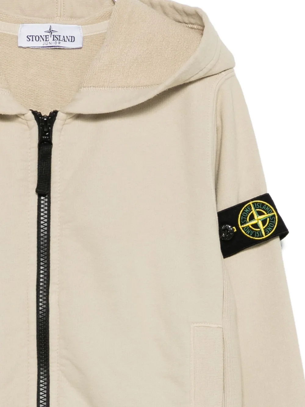 Толстовка на молнии с нашивкой-компасом Stone Island Junior, нейтральный — фото 3
