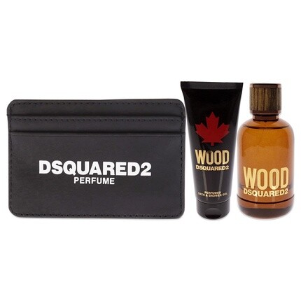Туалетная вода Wood 100 мл, гель для душа 100 мл и футляр для карточек, Dsquared2 — фото 2