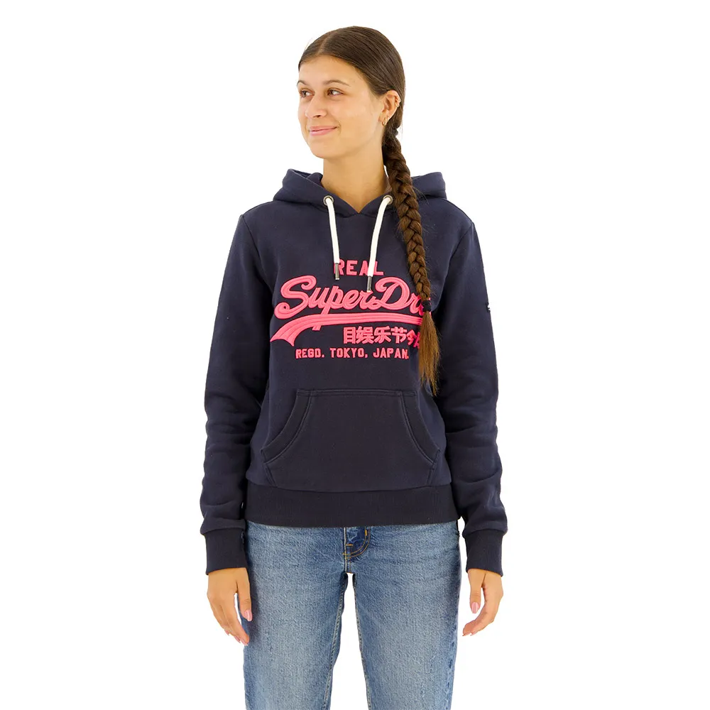

Худи Superdry Neon Vl Embroidered Graphic, серый