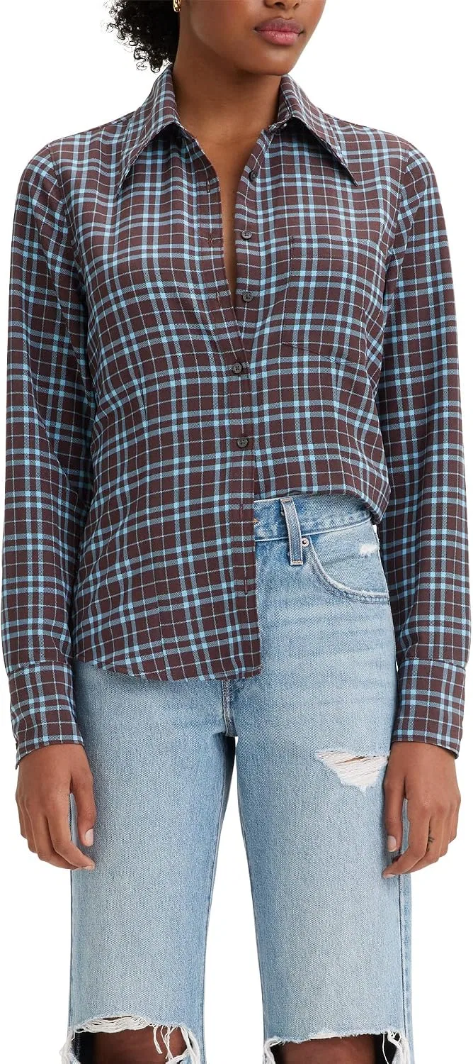 Блуза, туника, Levi's, шоколадно-сливовый