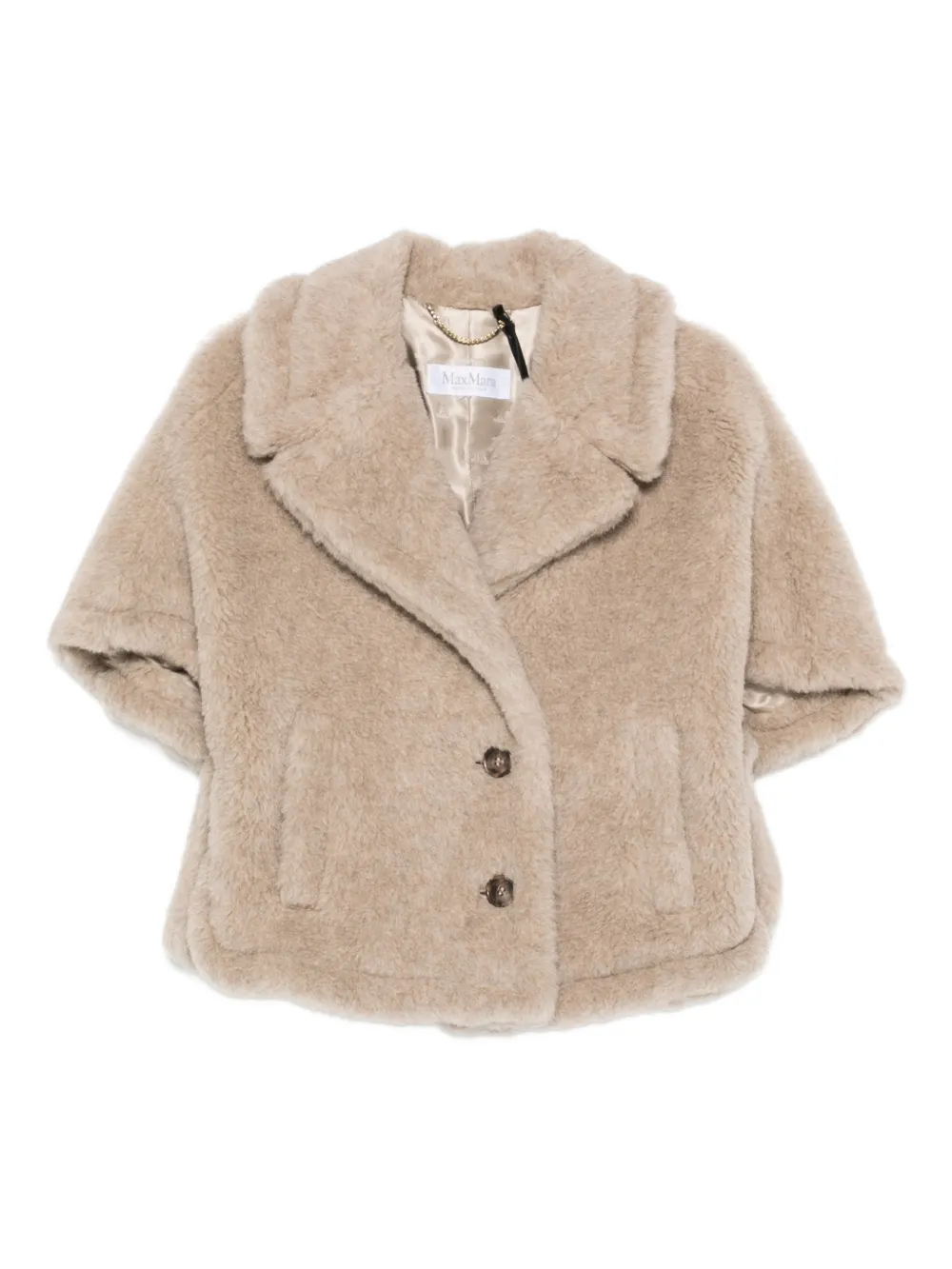 

Накидка с короткими рукавами и застежкой на пуговицы Max Mara, нейтральный