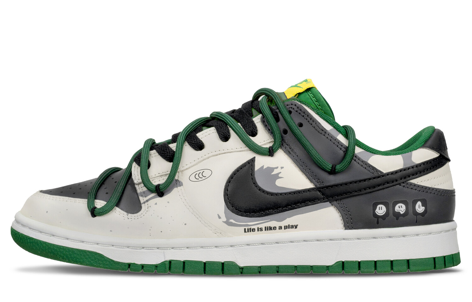 

Кроссовки Nike Dunk Skateboarding Shoes Men Low-top Black/white/gray, темно-серый