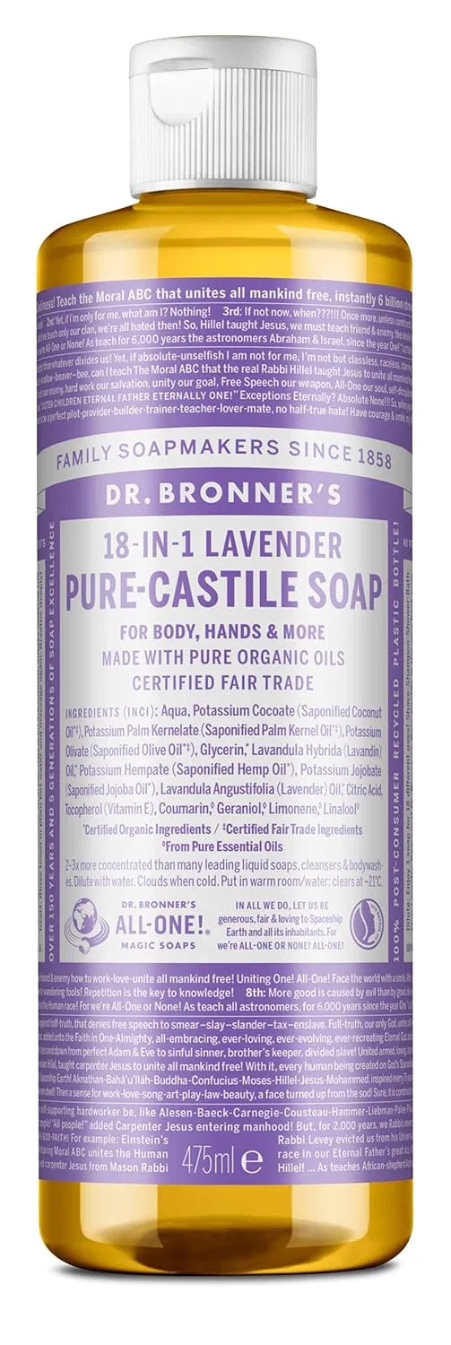 Жидкое кастильское мыло Dr Bronners с лавандой 472 мл Dr. Bronner'S