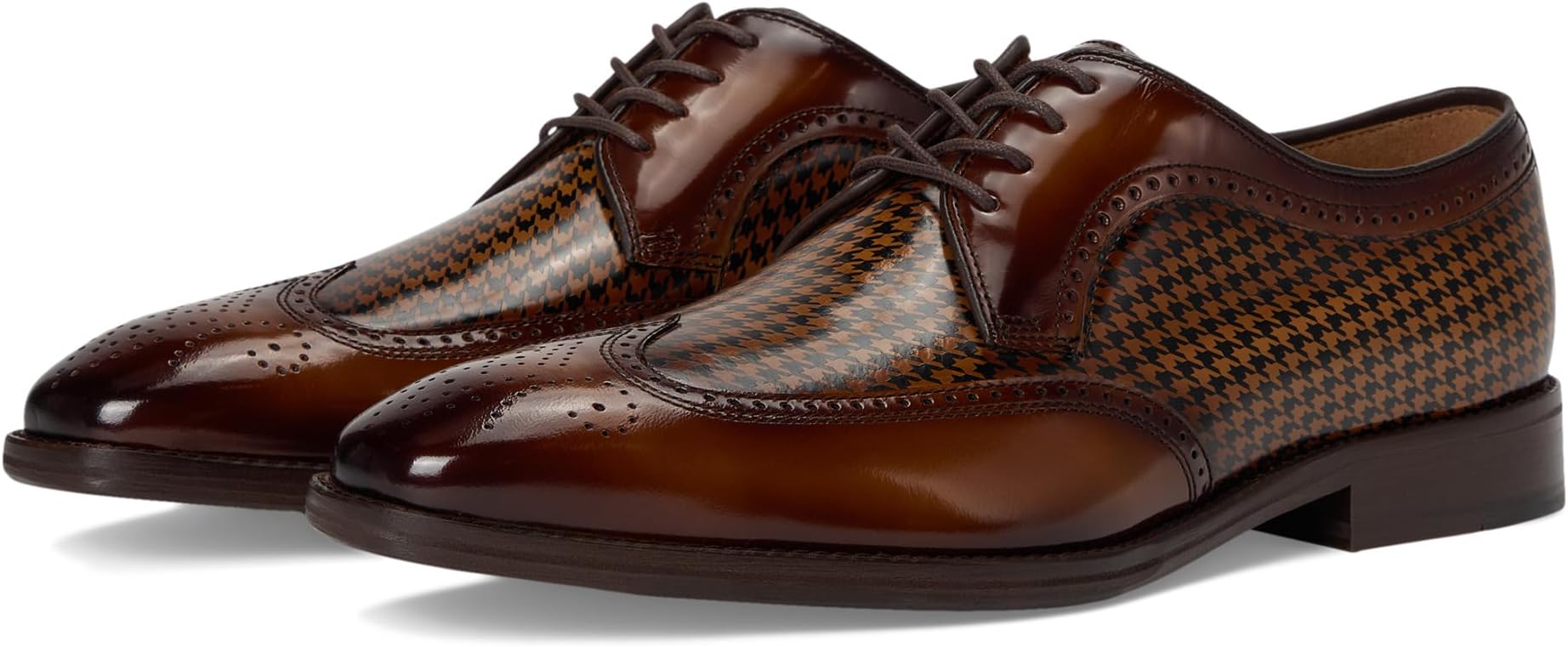 

Оксфорды Johnston & Murphy Sullivan Wingtip, цвет Mahogany Brush-off Houndstooth Calfskin