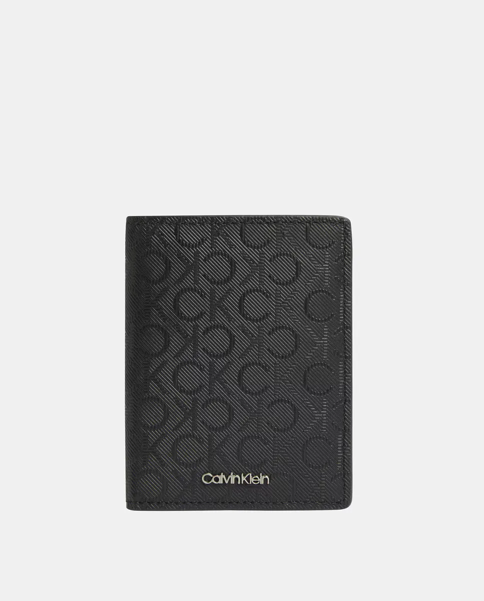 

Двойной кошелек с монограммой Calvin Klein, серый