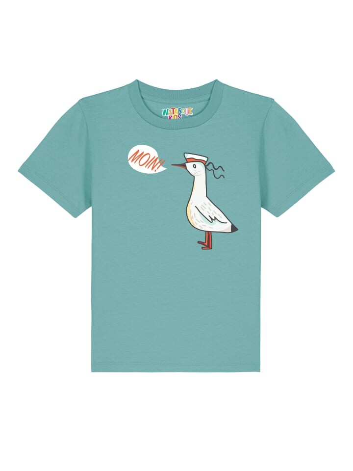 

Футболка wat Apparel, цвет teal monstera