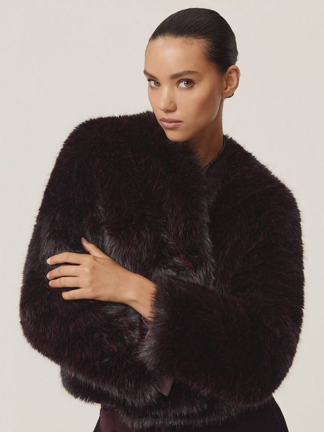 

Короткая куртка Marco из искусственного меха Reiss, Burgundy