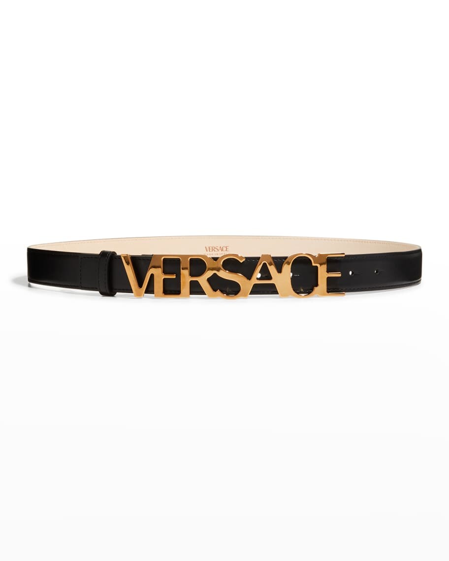 

Кожаный ремень с логотипом Versace