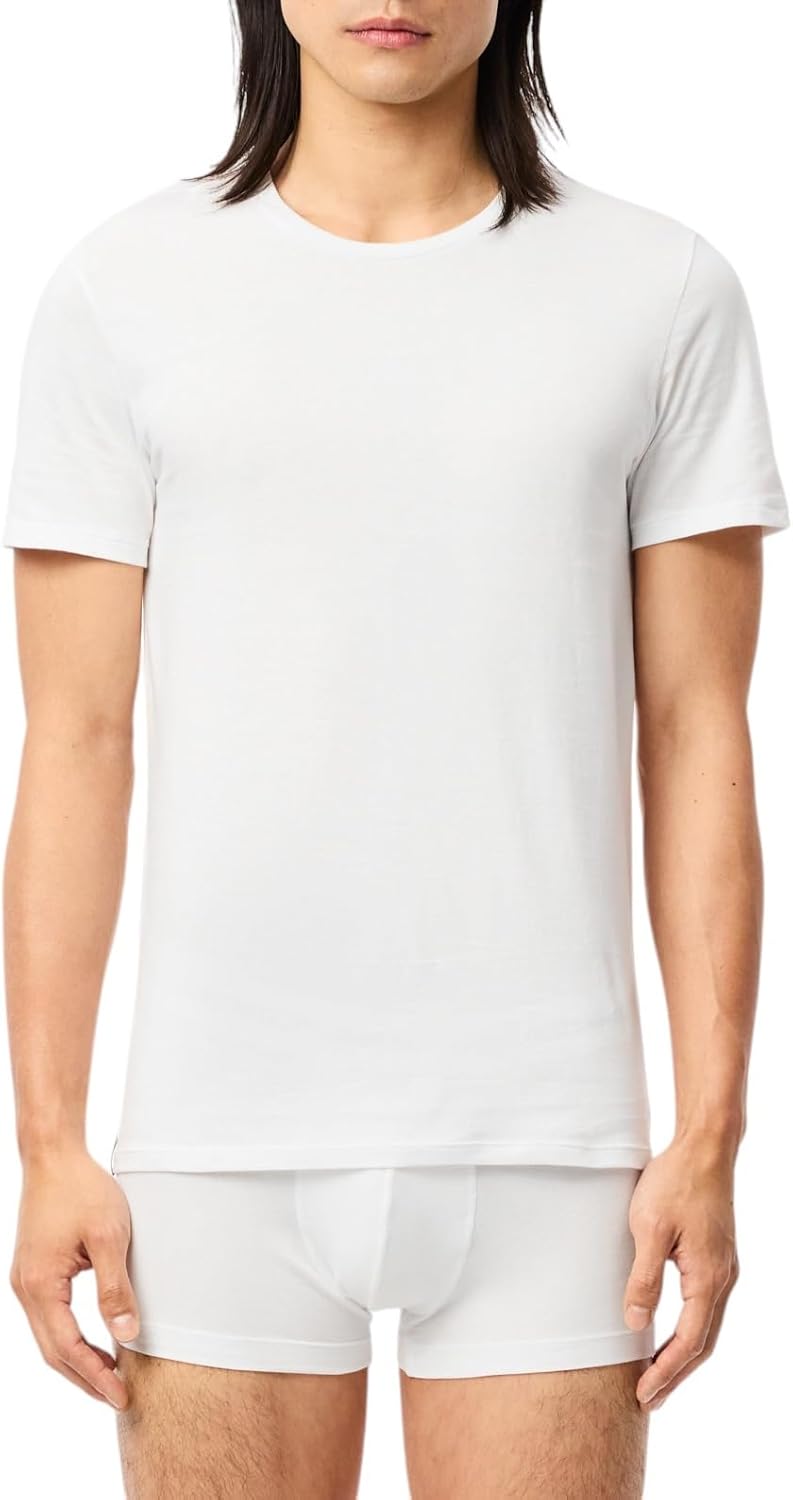 Мужская майка Lacoste Slim Fit, 100% хлопок, 3 шт, White — фото 2