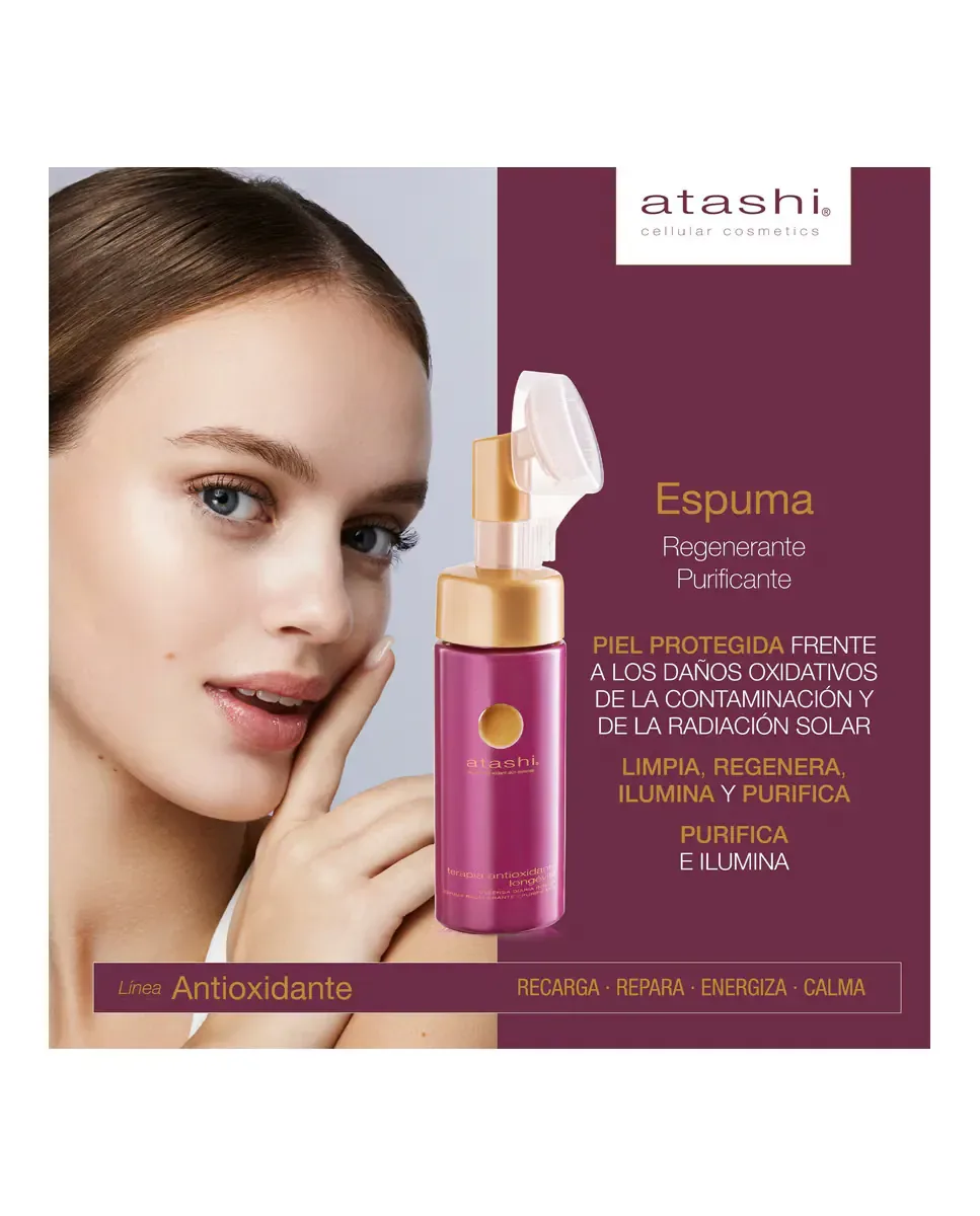 Гель для умывания Atashi — Антиоксидирующая очищающая пенка Longetive Purificante с гликолевой кислотой, 150 мл — фото 2