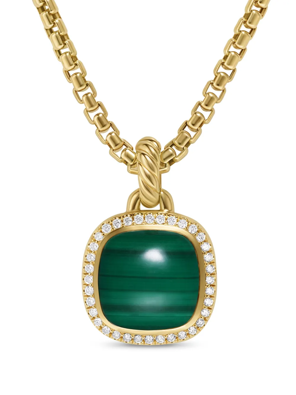 

Кольцо Albion из желтого золота с бриллиантами и малахитом (15.5 мм) David Yurman, золотой