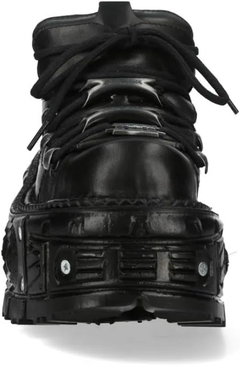 New Rock Новые готические панк-ботинки в стиле рок M-120NC-C4 из коллекции Metallic, унисекс, черная кожа — фото 4