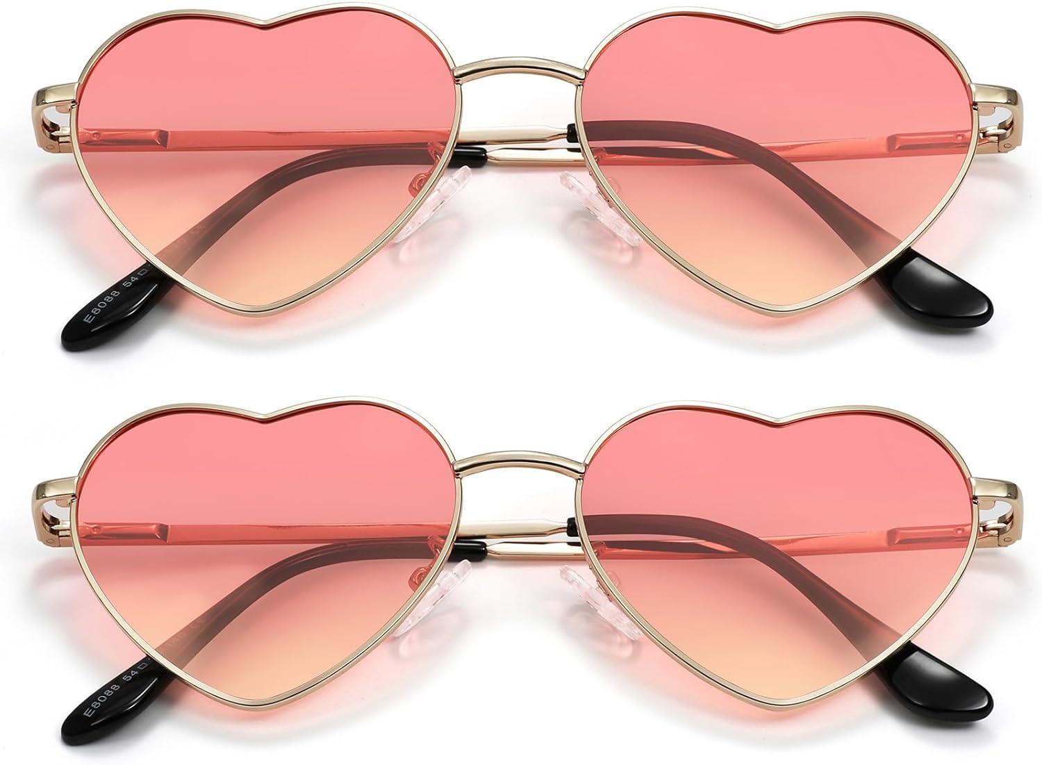 

Поляризованные солнцезащитные очки Eiuizah в форме сердца для женщин и мужчин - милые, модные солнцезащитные очки с металлической оправой и линзами с защитой UV400, Pinkyellow/Pinkyellow