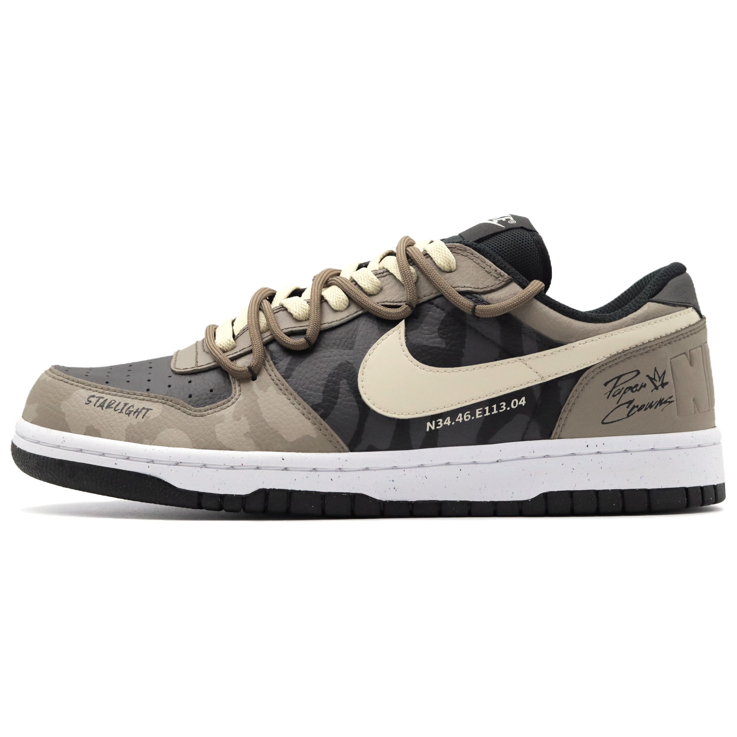 

Nike Big Paper Crown устойчивые к истиранию, легкие и дышащие низкие кроссовки для скейтбординга мужские черно-коричневые