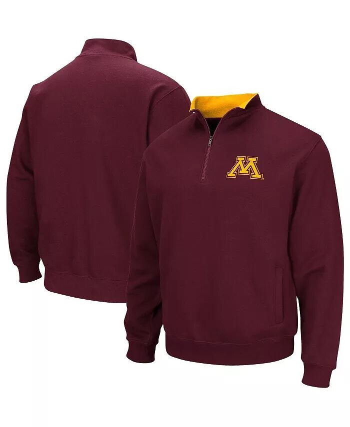 

Мужская темно-бордовая толстовка Minnesota Golden Gophers Big and Tall Tortugas Logo с застежкой-молнией на четверть оборота Colosseum