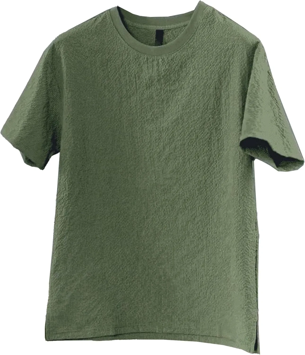 

Мужская легкая футболка с разрезом по бокам и без воротника, классический молодежный стиль, летняя дышащая свободная Zylphorix