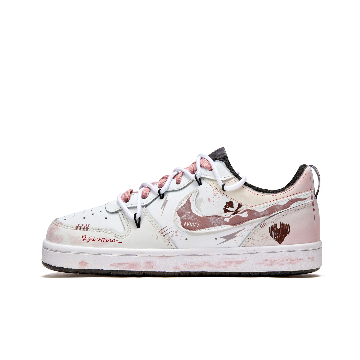 

Кроссовки Nike Court Borough Kids' Skateboarding Shoes Grade School, розовый/белый