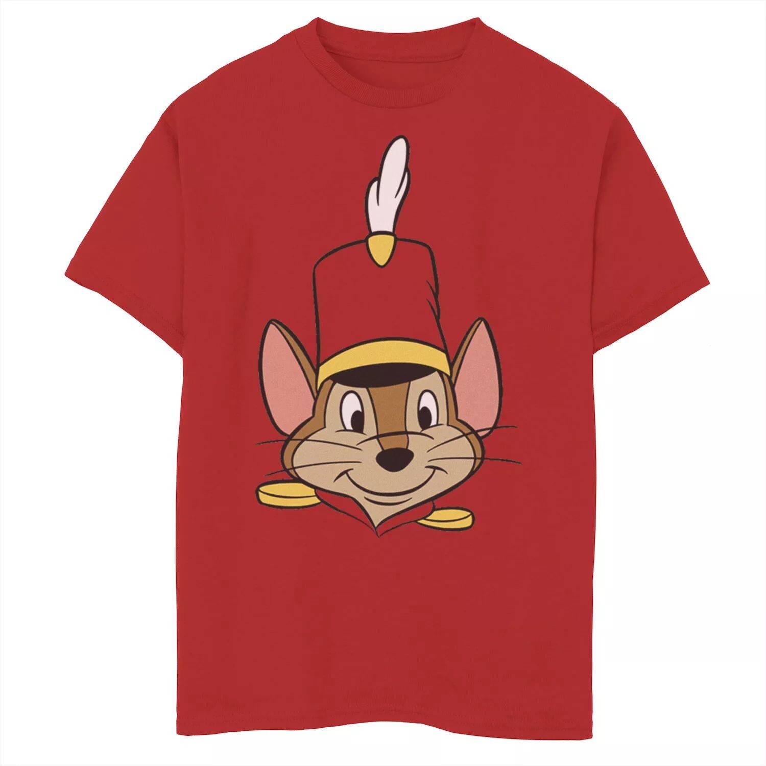 

Футболка с изображением большого лица Timothy Q. Mouse для мальчиков Dumbo Boys 8–20 Disney, красный