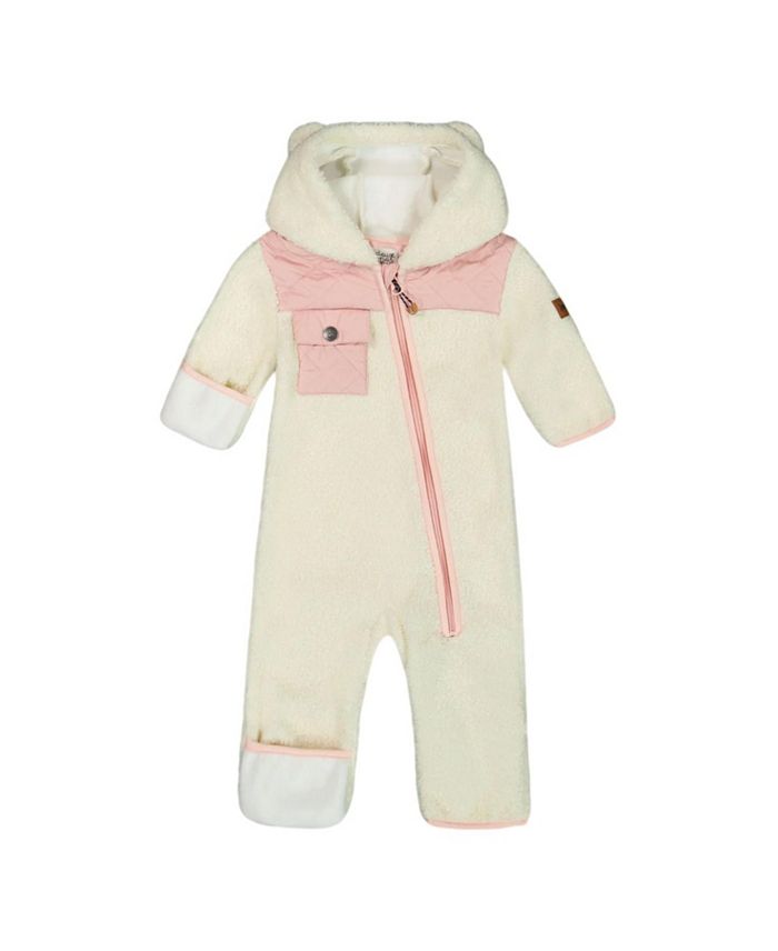 

Девочки, комбинезон утепленный Sherpa Mid-Season Outerwear One-Piece - Baby Deux par Deux, белый
