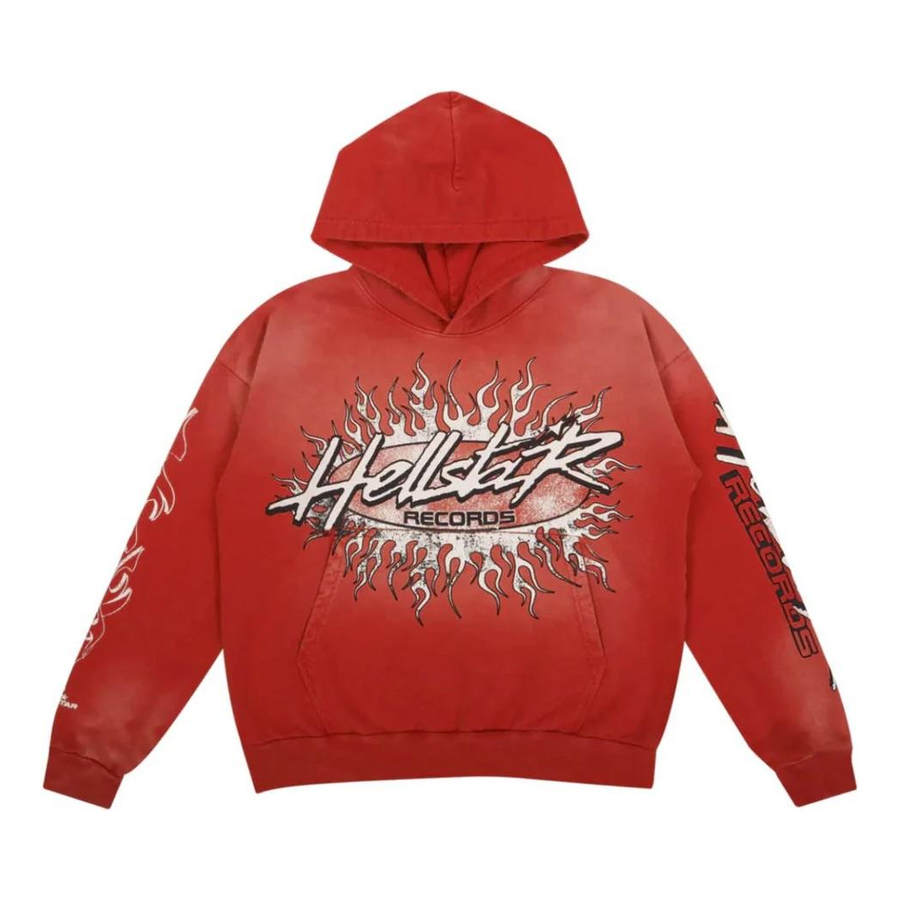 

Худи Hellstar Studios Records Hooded Hoodie 'Washed Red', красный