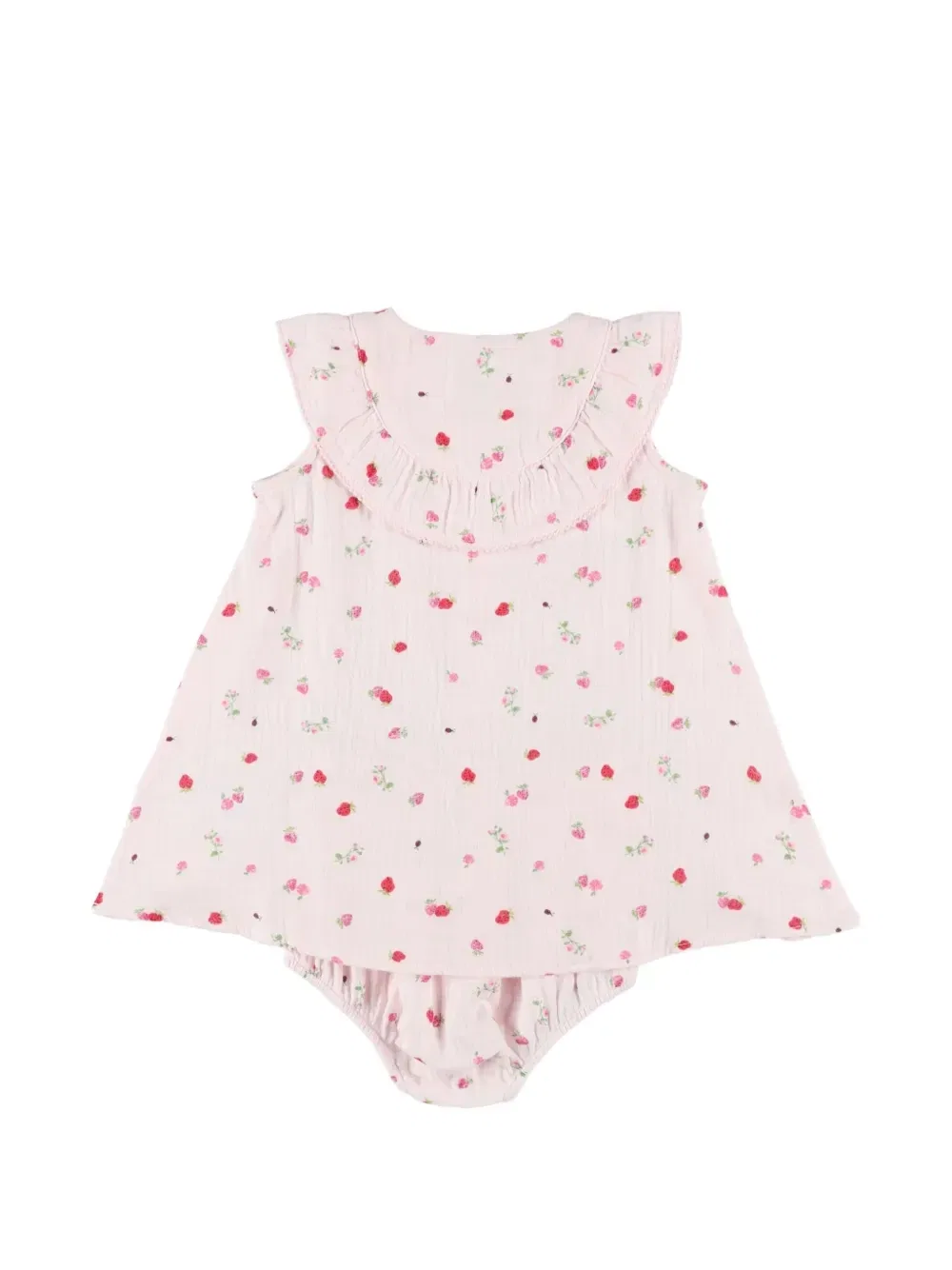 Платье-рубашка с оборками и принтом Petit Bateau, розовый — фото 2