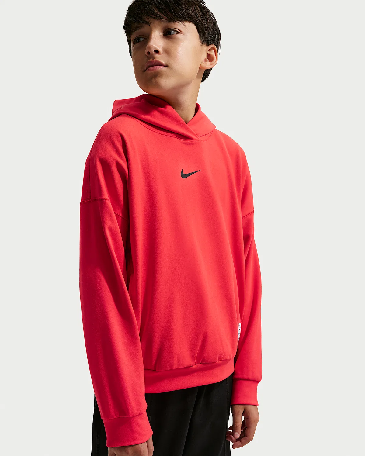 Детская (мальчиковая) флисовая кофта с капюшоном Dri-FIT Nike Pro, Light Crimson/Black