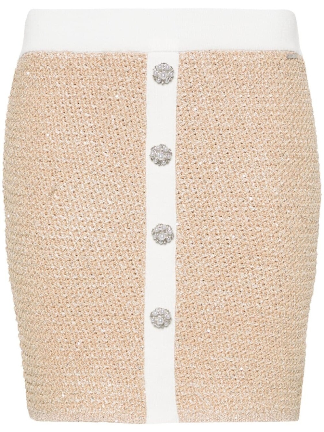 

LIU JO юбка из ткани букле с декорированными пуговицами, нейтральный цвет