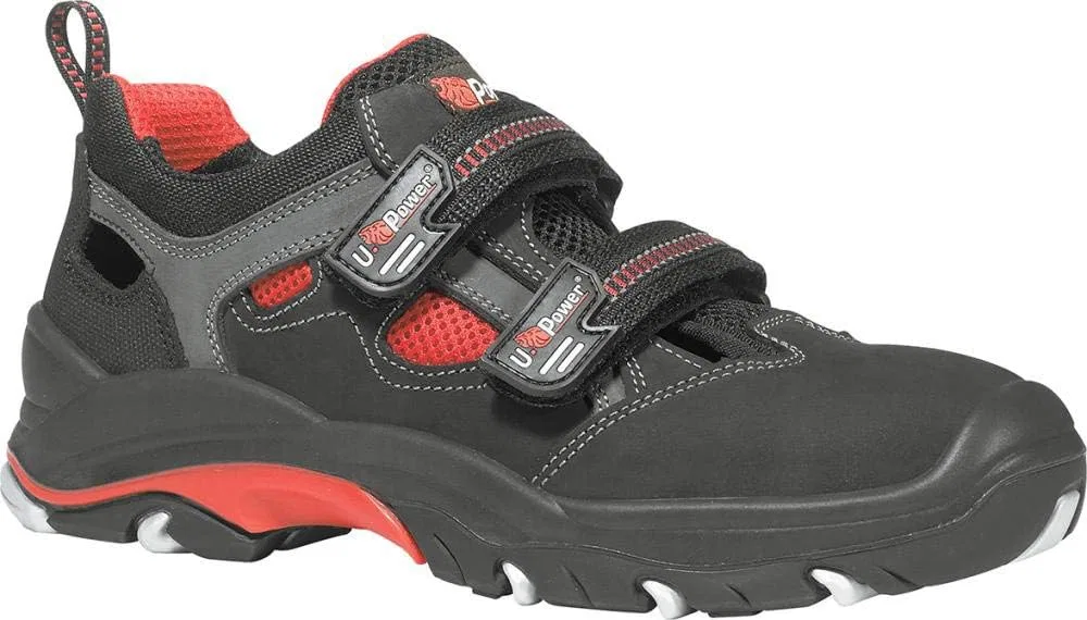 Защитные сандалии U-Power Cult Safety Sandals S1p ESD Safety Shoe UPOWER, Black Grey Red