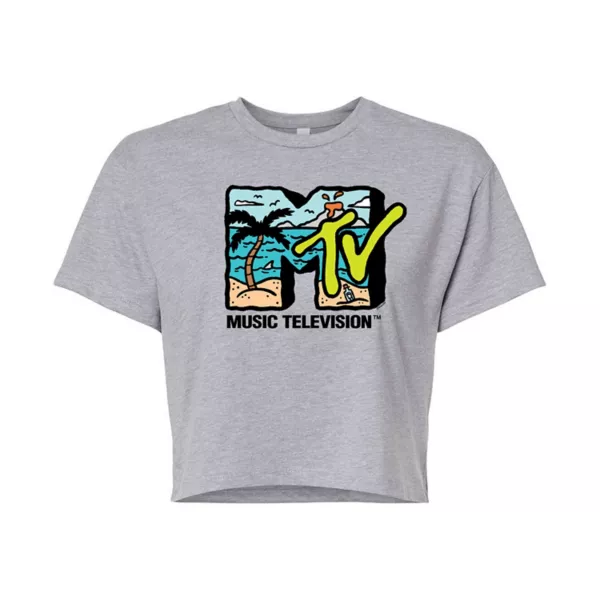 

Укороченная футболка MTV Beach для юниоров Licensed Character, серый