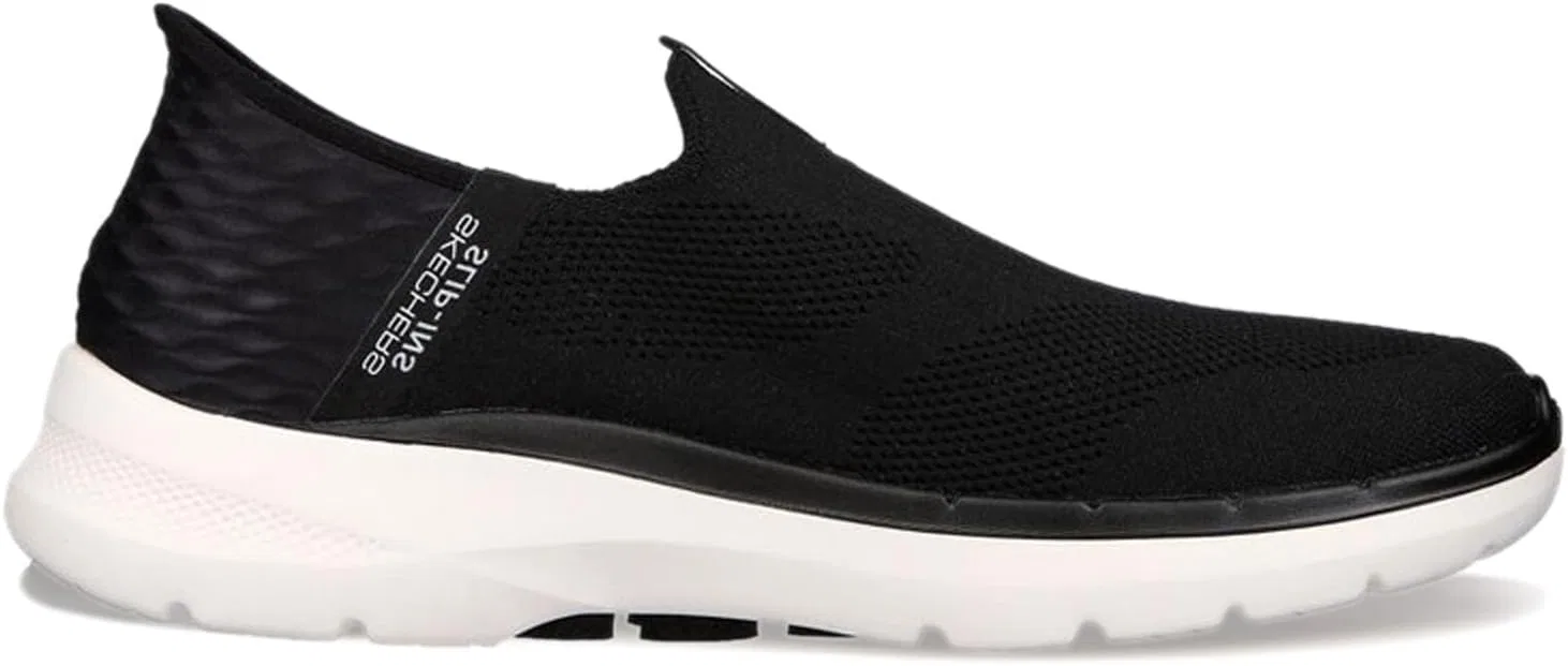 Кроссовки Skechers Slip-ins: GO Walk 6 Easy On Slip-on Walking Trainers, Black White — фото 4